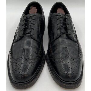 Vintage Florsheim Imperial Size 12D Black Leather Cordovan Wingtip Oxfords 76019